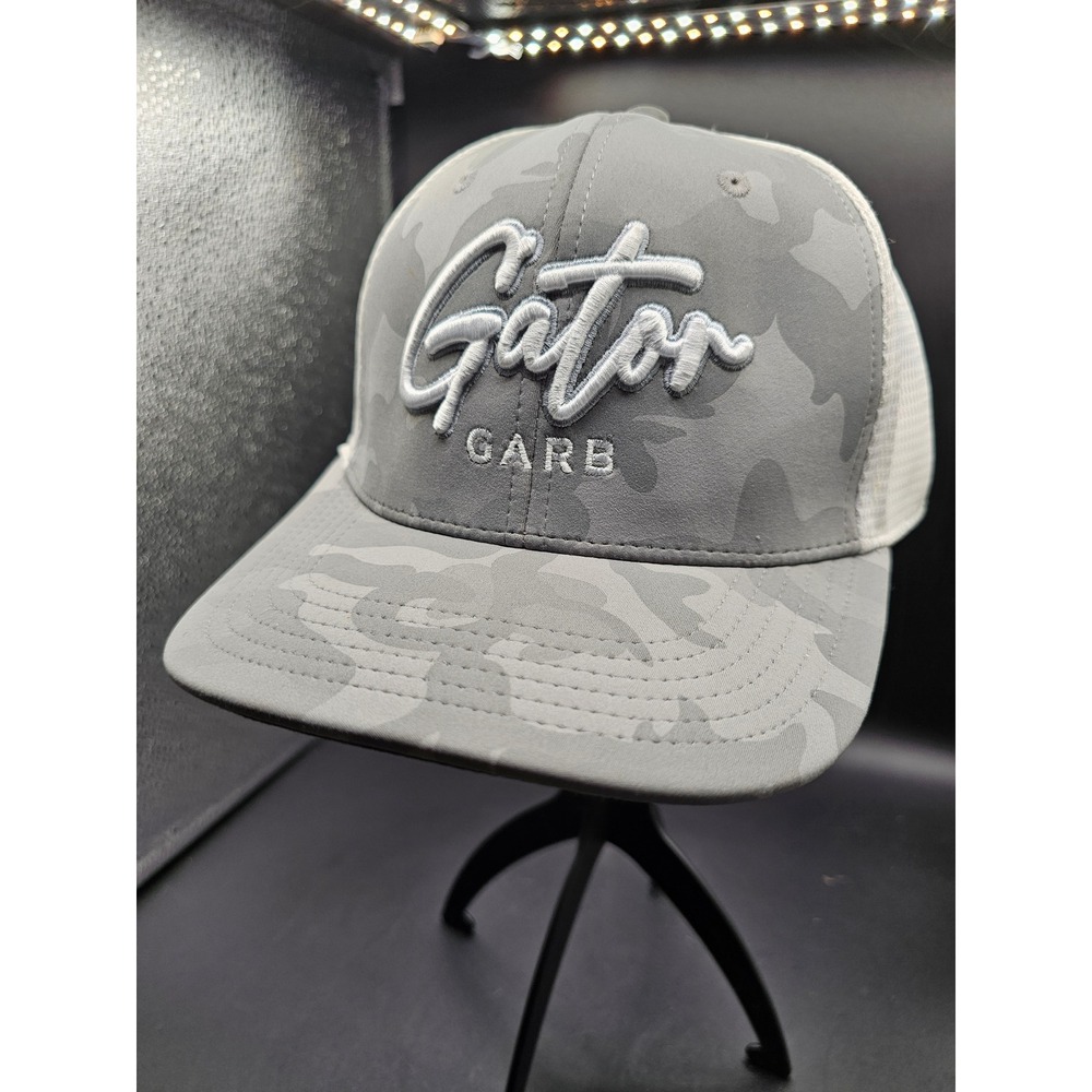 Cap America Gator Garb Trucker Hat Grey Camo White Mesh Snapback Cap